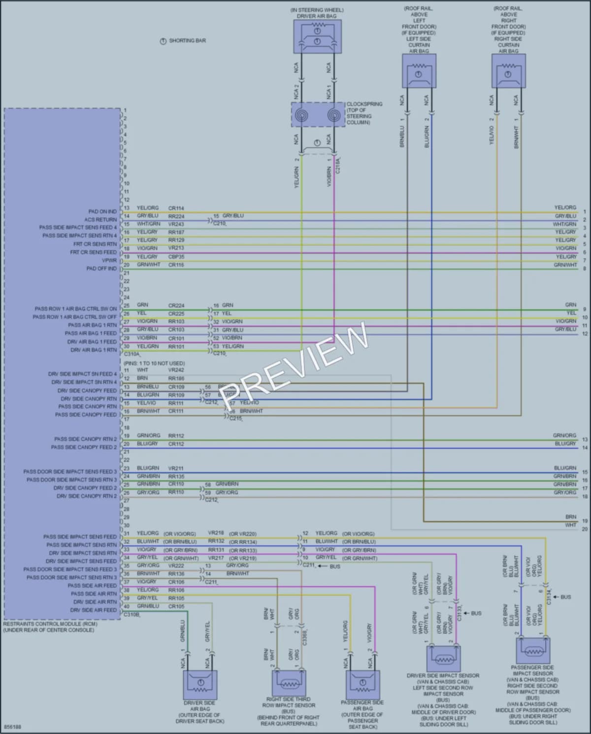 2024 Ford 150Transit Supplemental Restraints wiring diagram preview