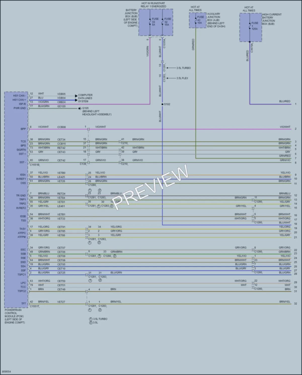 2024 Ford 150Transit Transmission wiring diagram preview