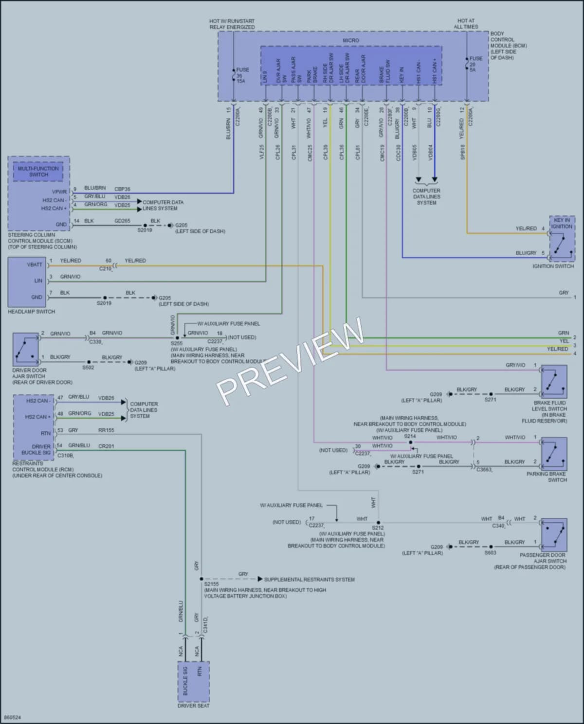 2024 Ford 250Transit Warning Systems wiring diagram preview