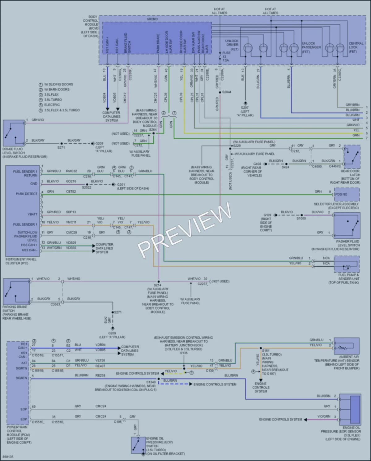2024 Ford 350ETransit Instrument Cluster wiring diagram preview