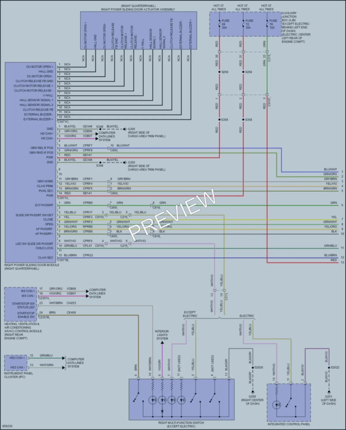 2024 Ford 350ETransit Trunk Tailgate Fuel Door wiring diagram preview