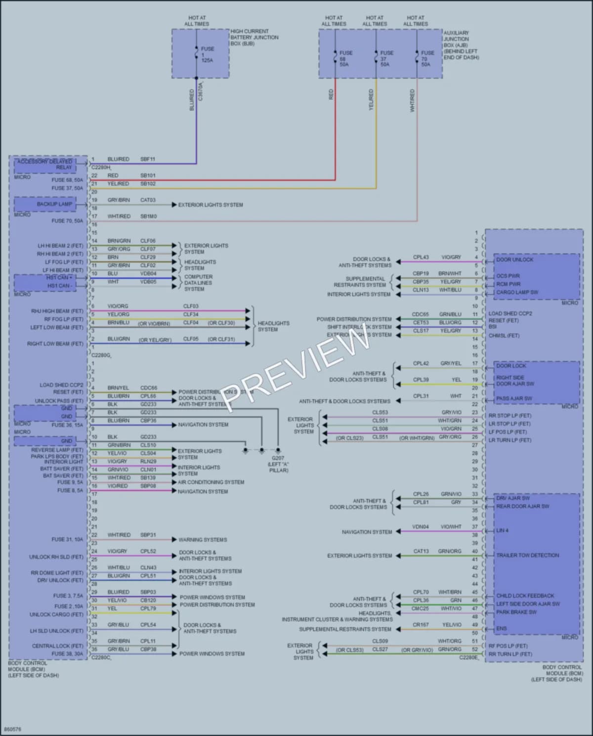 2024 Ford 350HDTransit Body Control Modules wiring diagram preview
