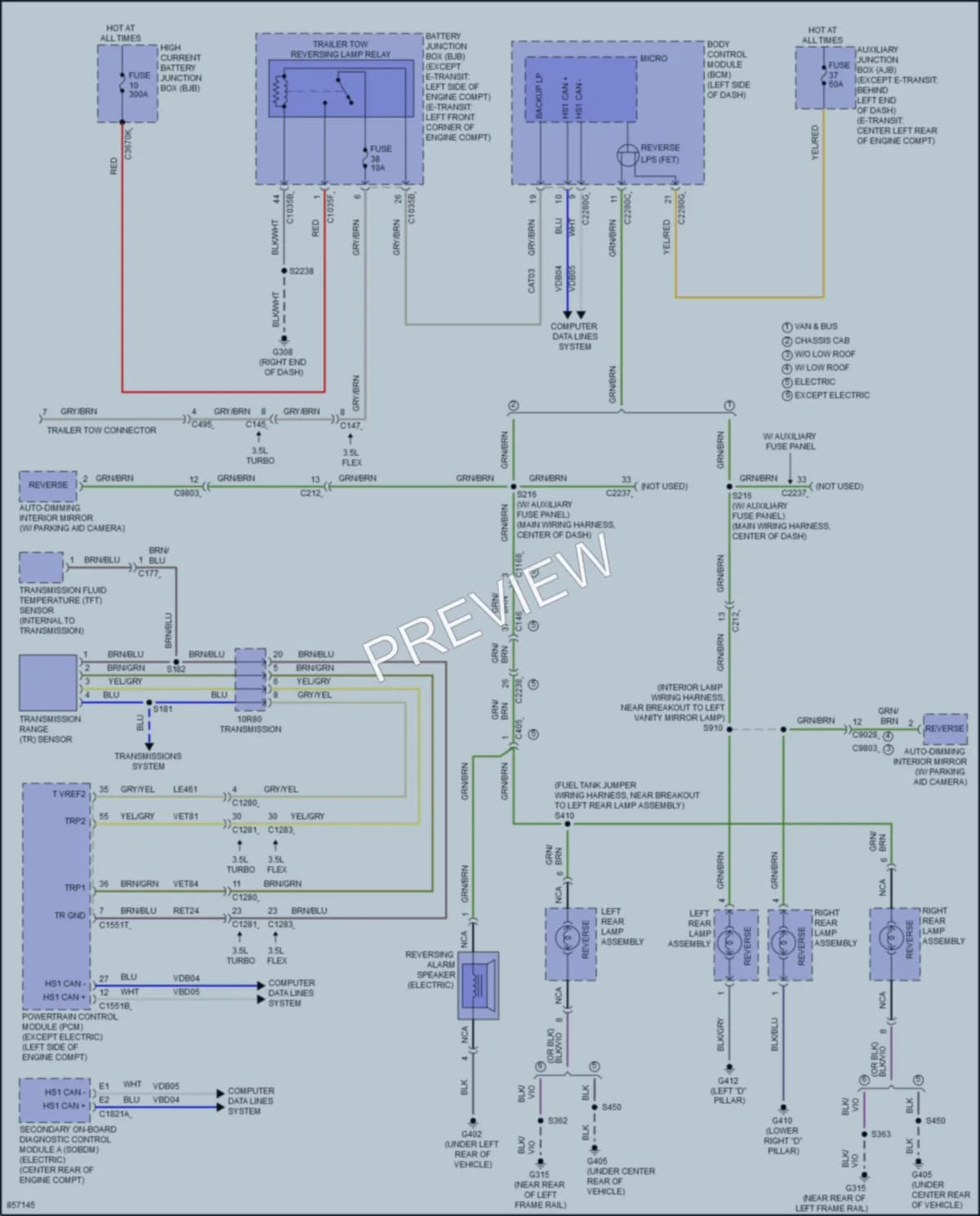 2024 Ford 350HDTransit Exterior Lights wiring diagram preview