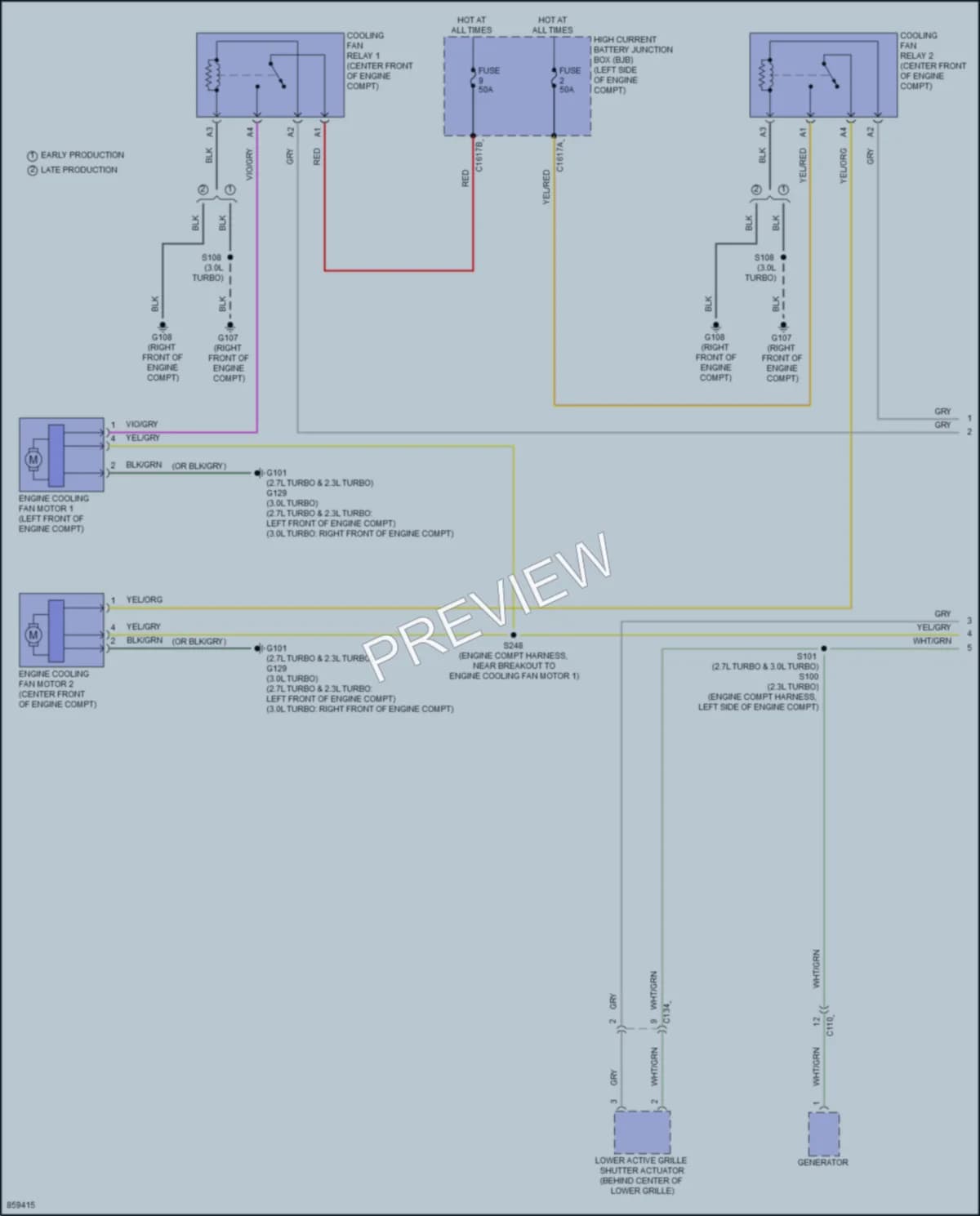 2024 Ford Bronco Cooling Fan wiring diagram preview