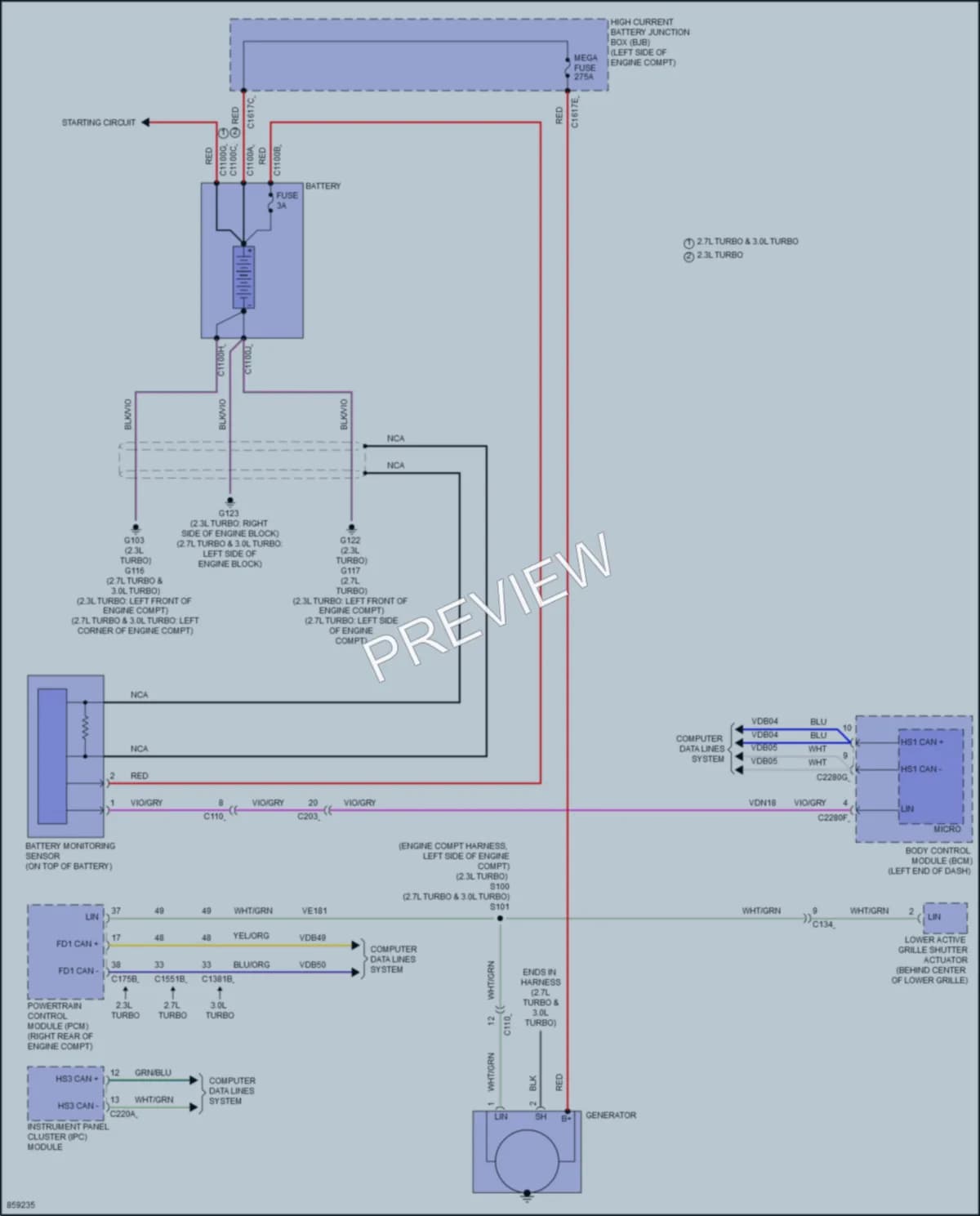 2024 Ford Bronco Starting Charging wiring diagram preview