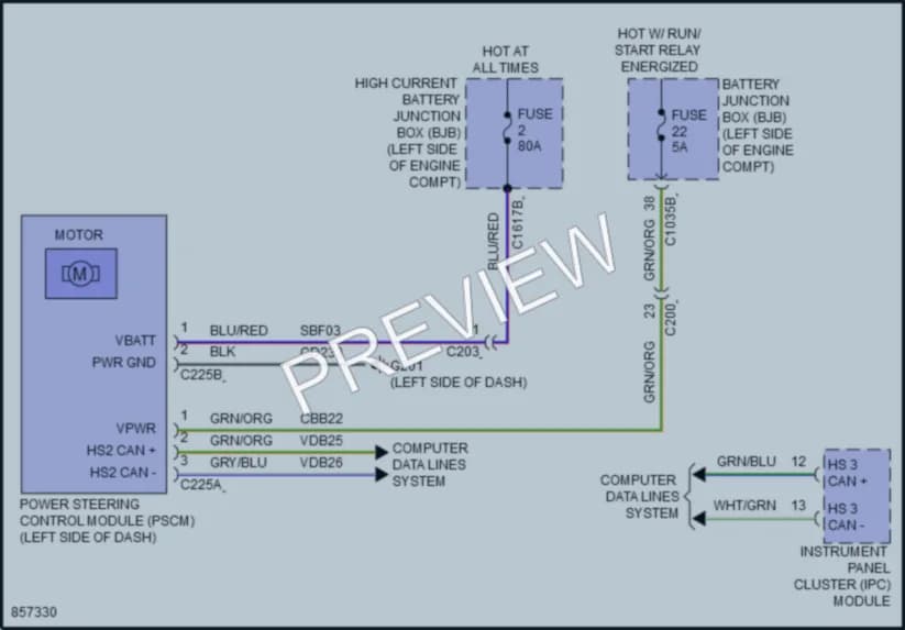 2024 Ford BroncoSport Electronic Power Steering wiring diagram preview