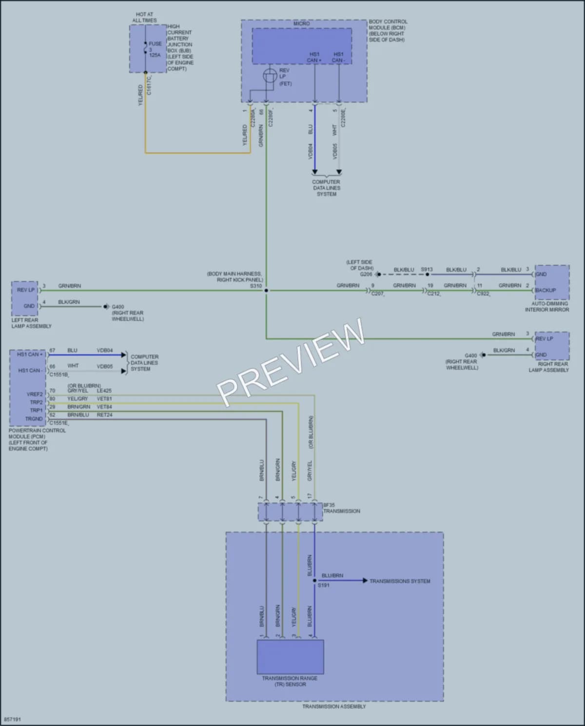 2024 Ford BroncoSport Exterior Lights wiring diagram preview