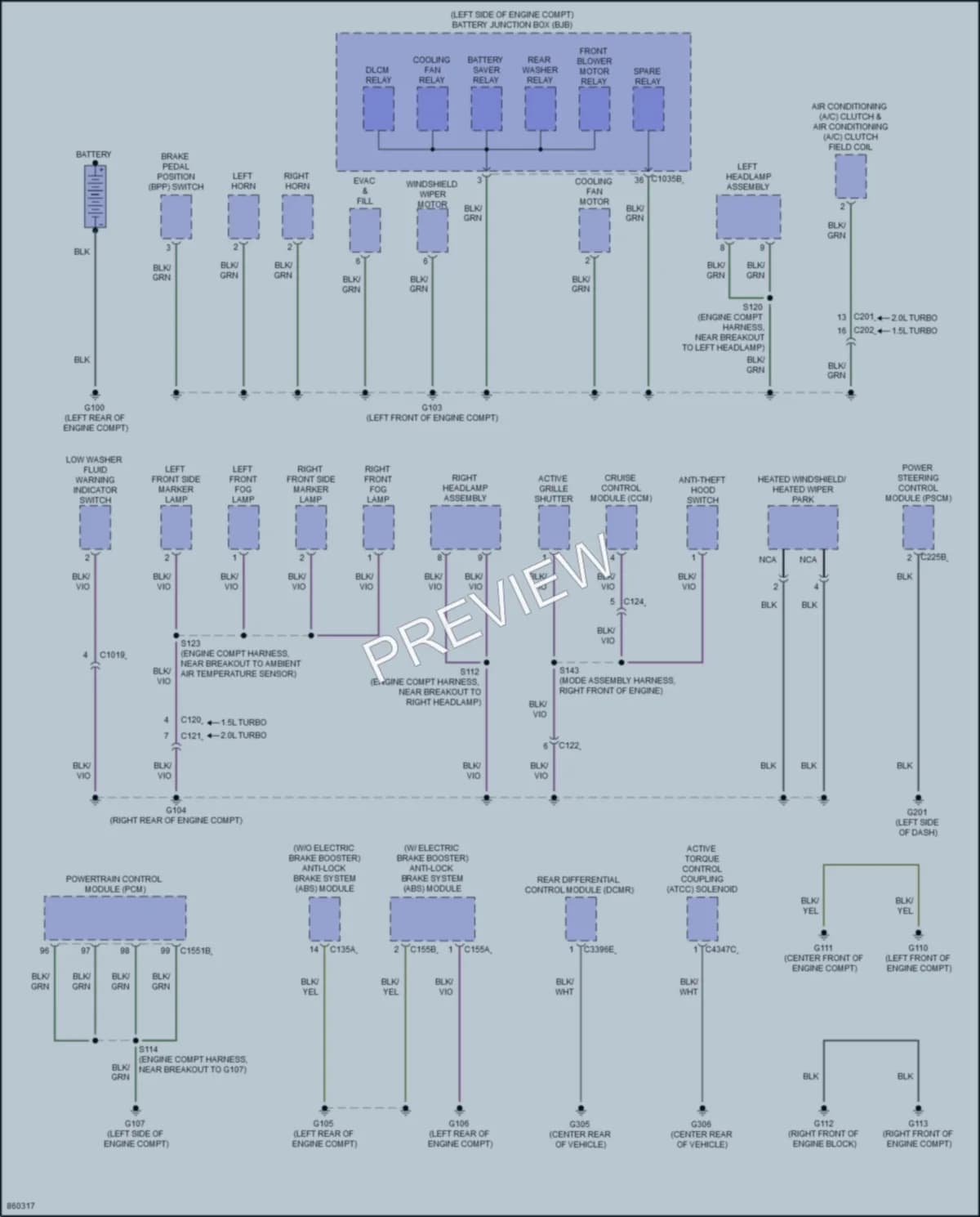 2024 Ford BroncoSport Ground Distribution wiring diagram preview