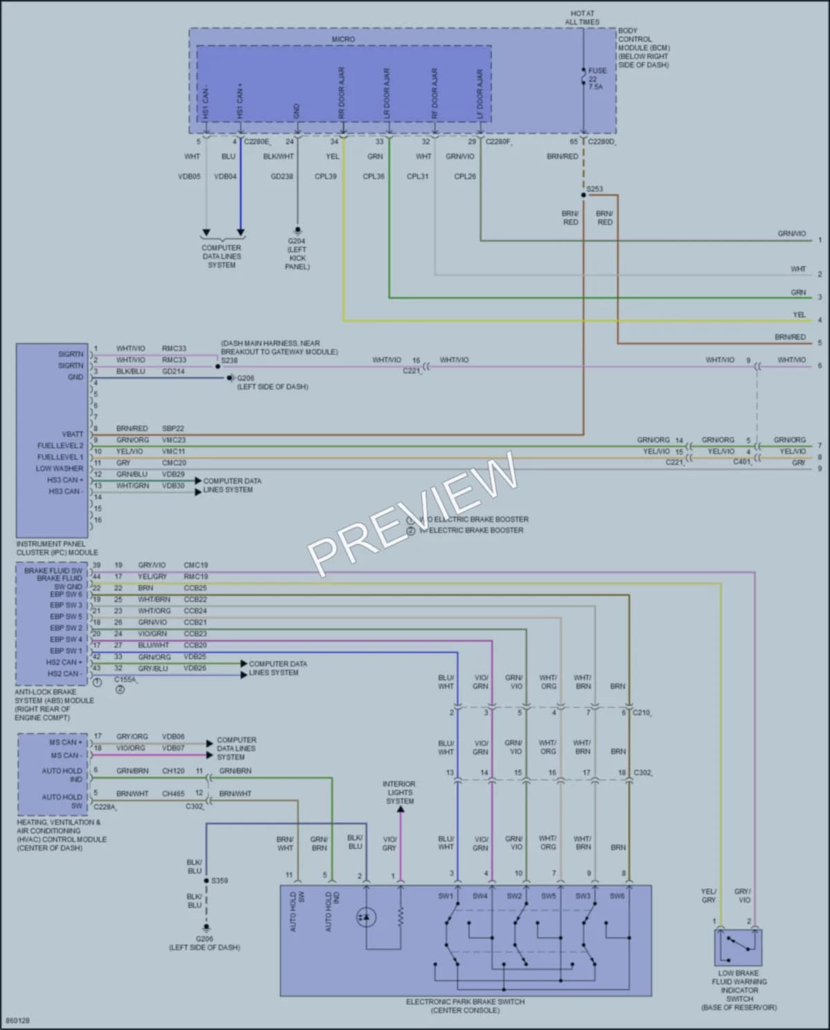 2024 Ford BroncoSport Instrument Cluster wiring diagram preview