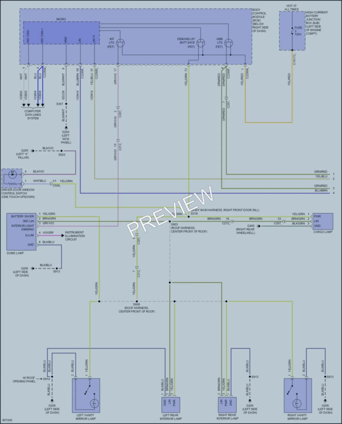 2024 Ford BroncoSport Interior Lights wiring diagram preview