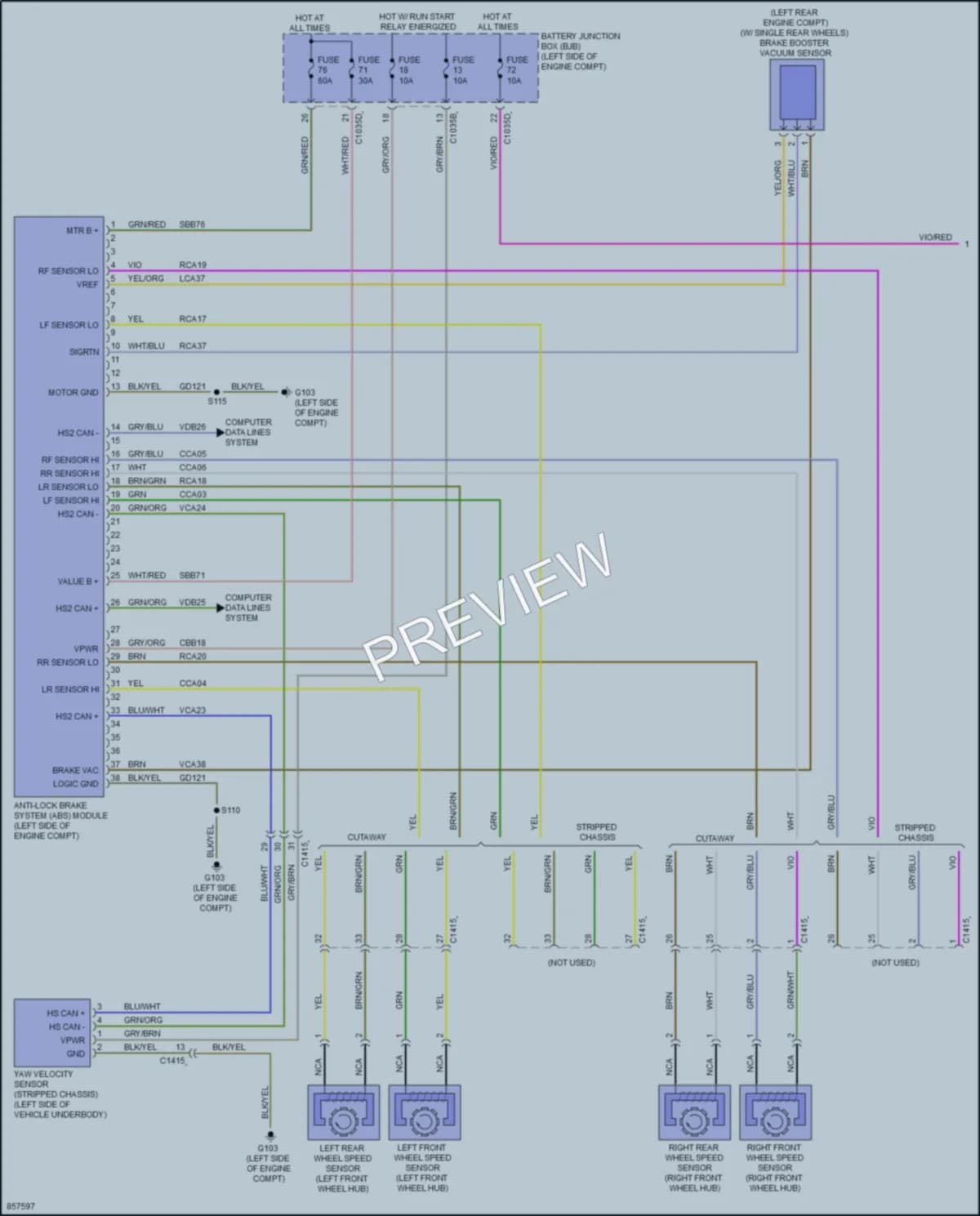 2024 Ford E350Econoline Anti Lock Brakes wiring diagram preview