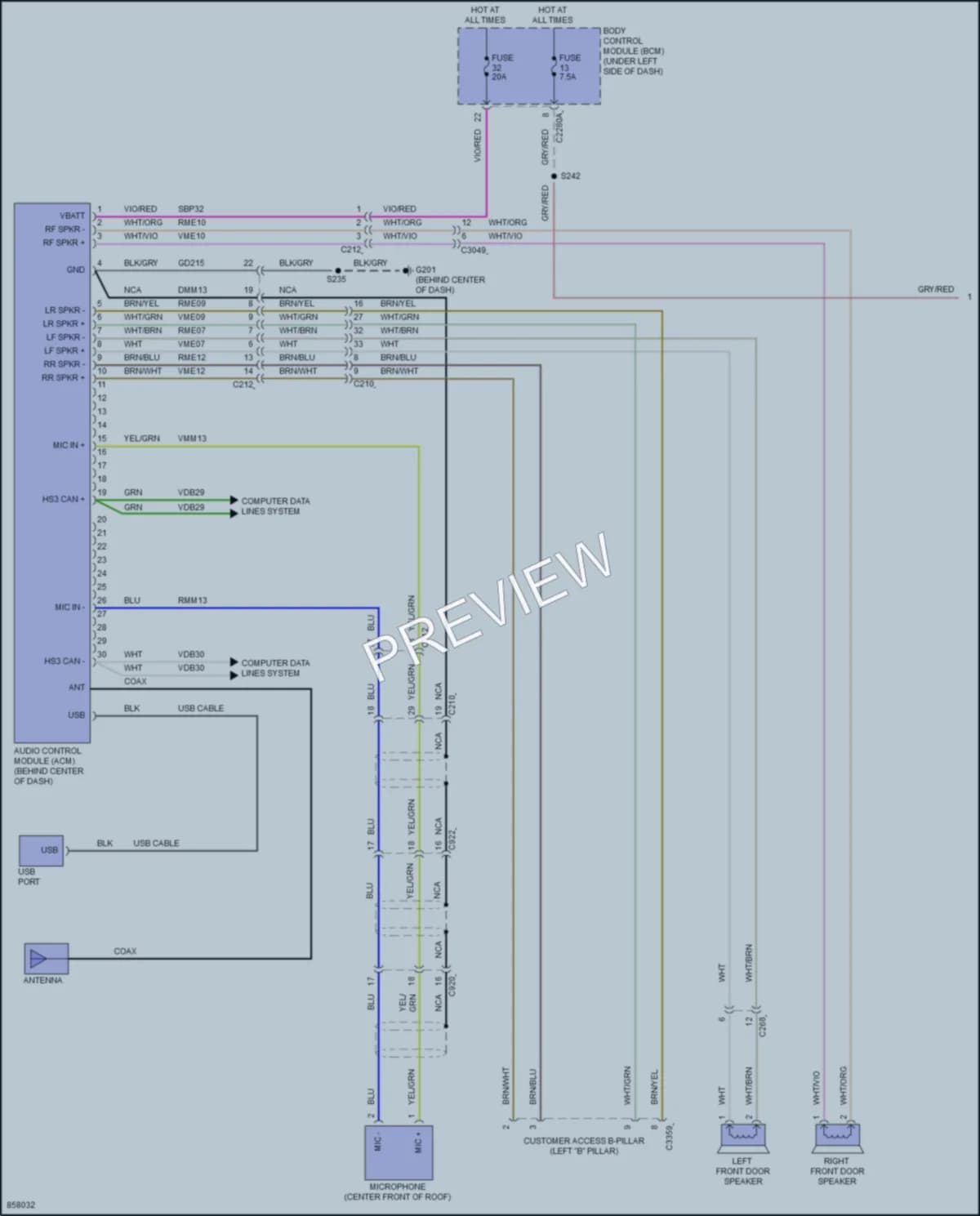 2024 Ford E350Econoline Radio wiring diagram preview