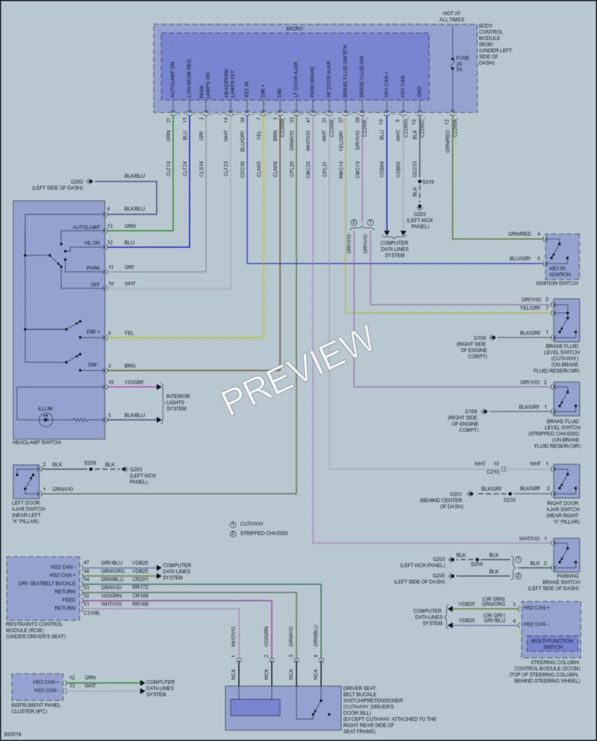 2024 Ford E350Econoline Warning Systems wiring diagram preview