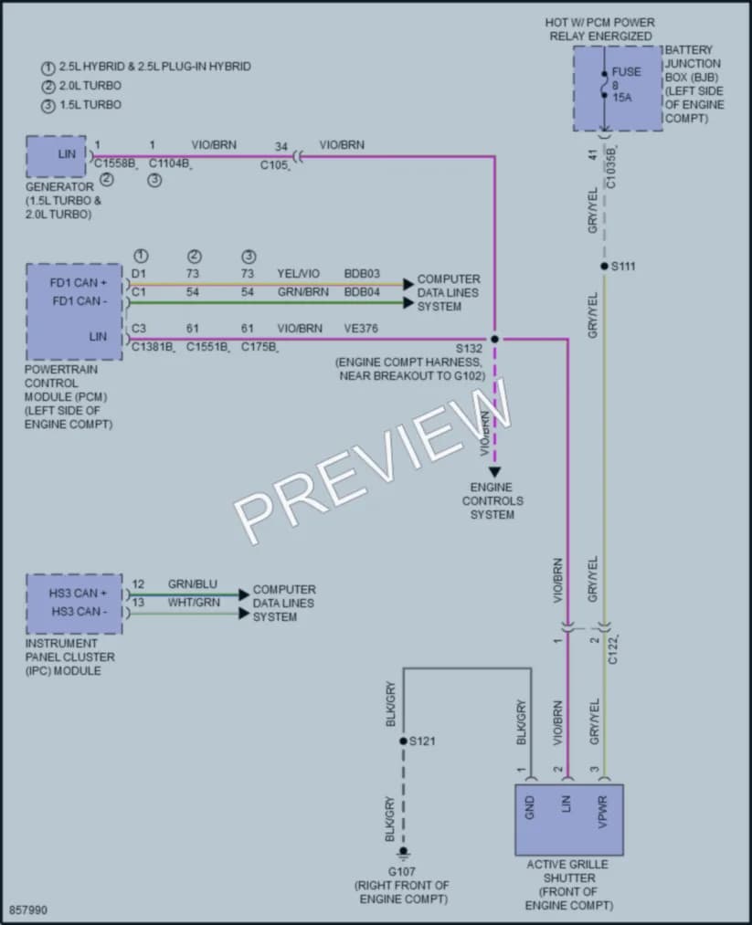 2024 Ford Escape Active Bodyworks wiring diagram preview