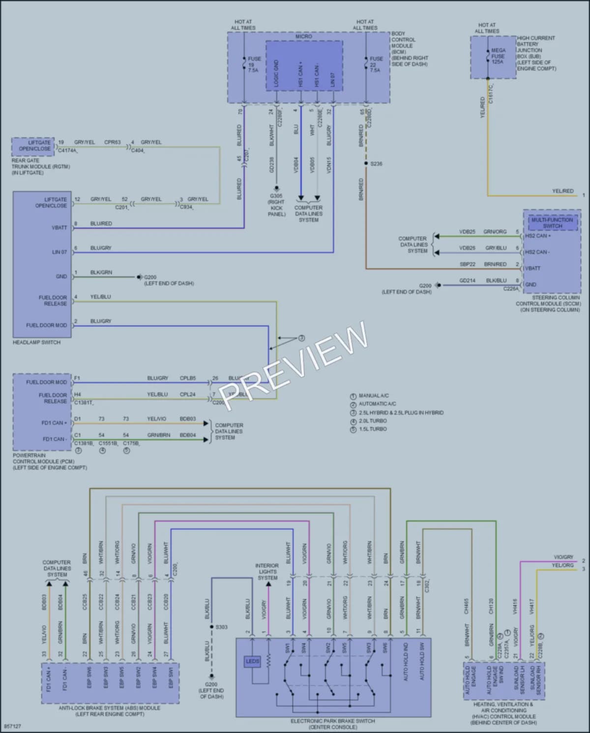 2024 Ford Escape Headlights wiring diagram preview