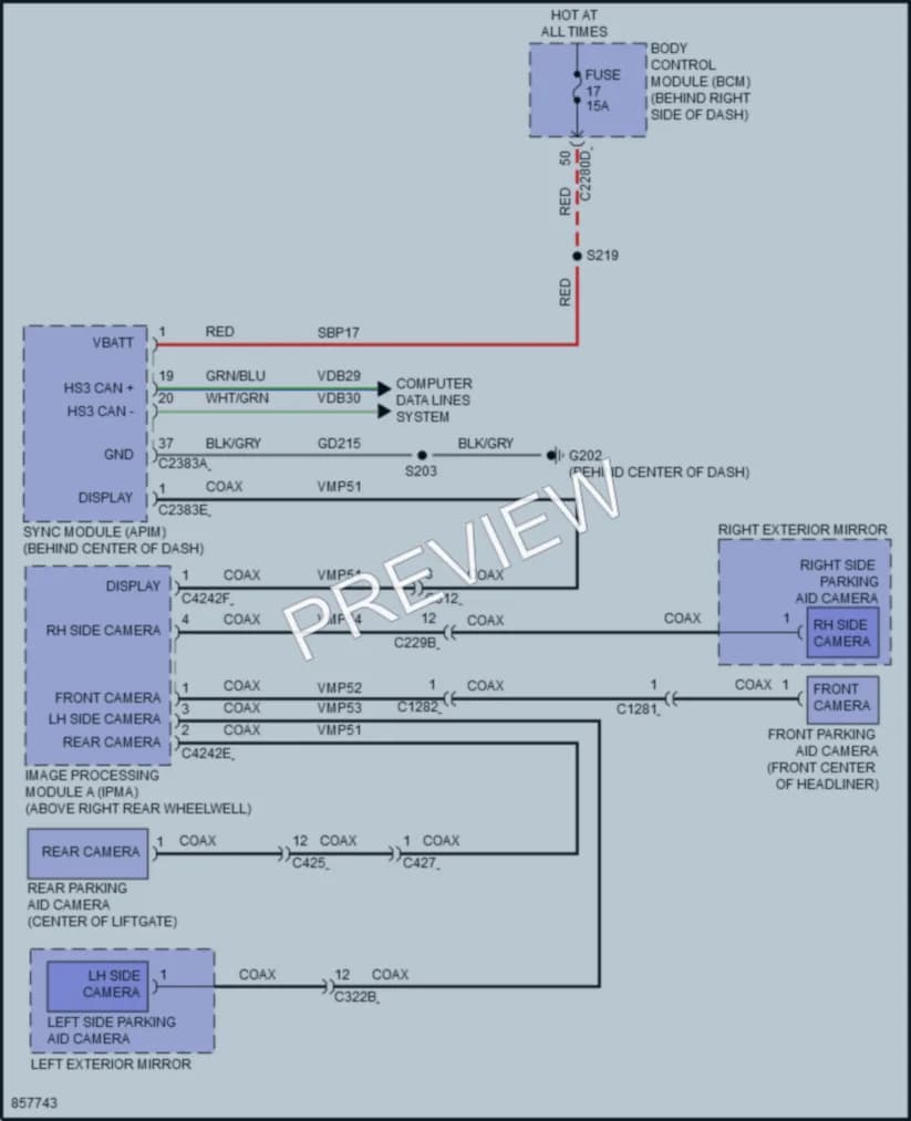 2024 Ford Escape Navigation wiring diagram preview