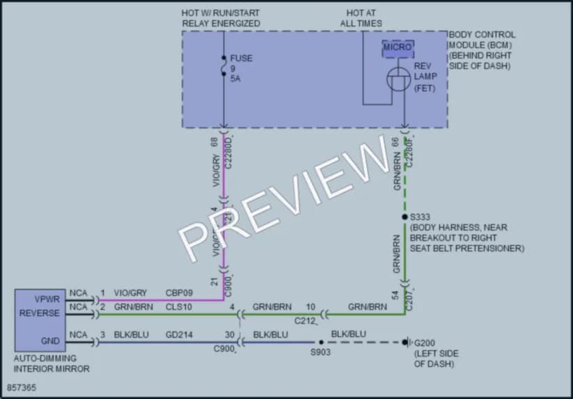 2024 Ford Escape Power Mirrors wiring diagram preview