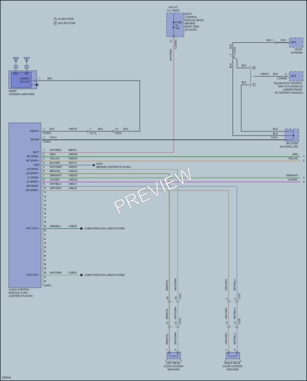 2024 Ford Escape Radio wiring diagram preview