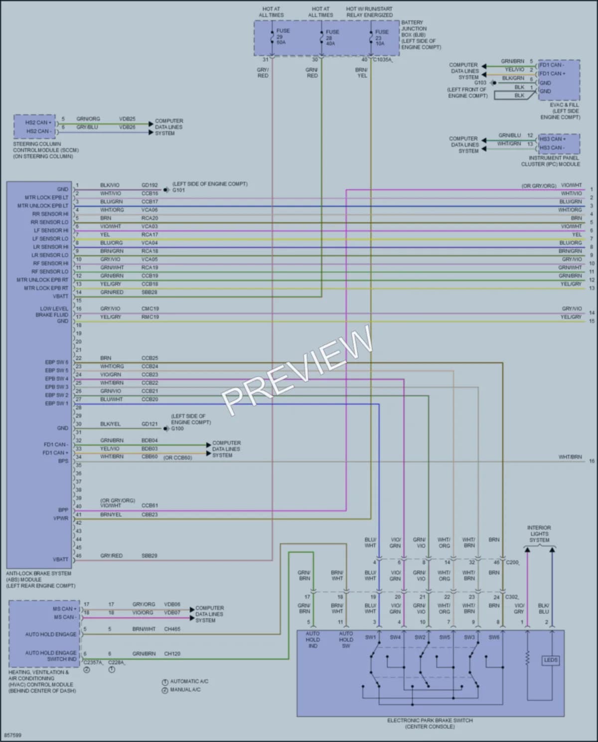 2024 Ford EscapeHybrid Anti Lock Brakes wiring diagram preview