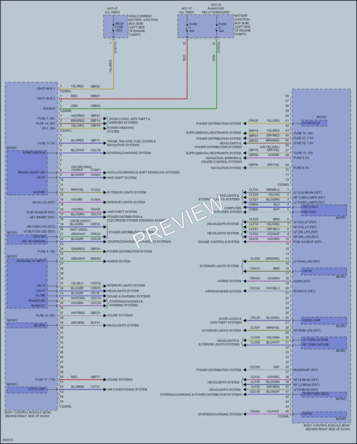 2024 Ford EscapeHybrid Body Control Modules wiring diagram preview