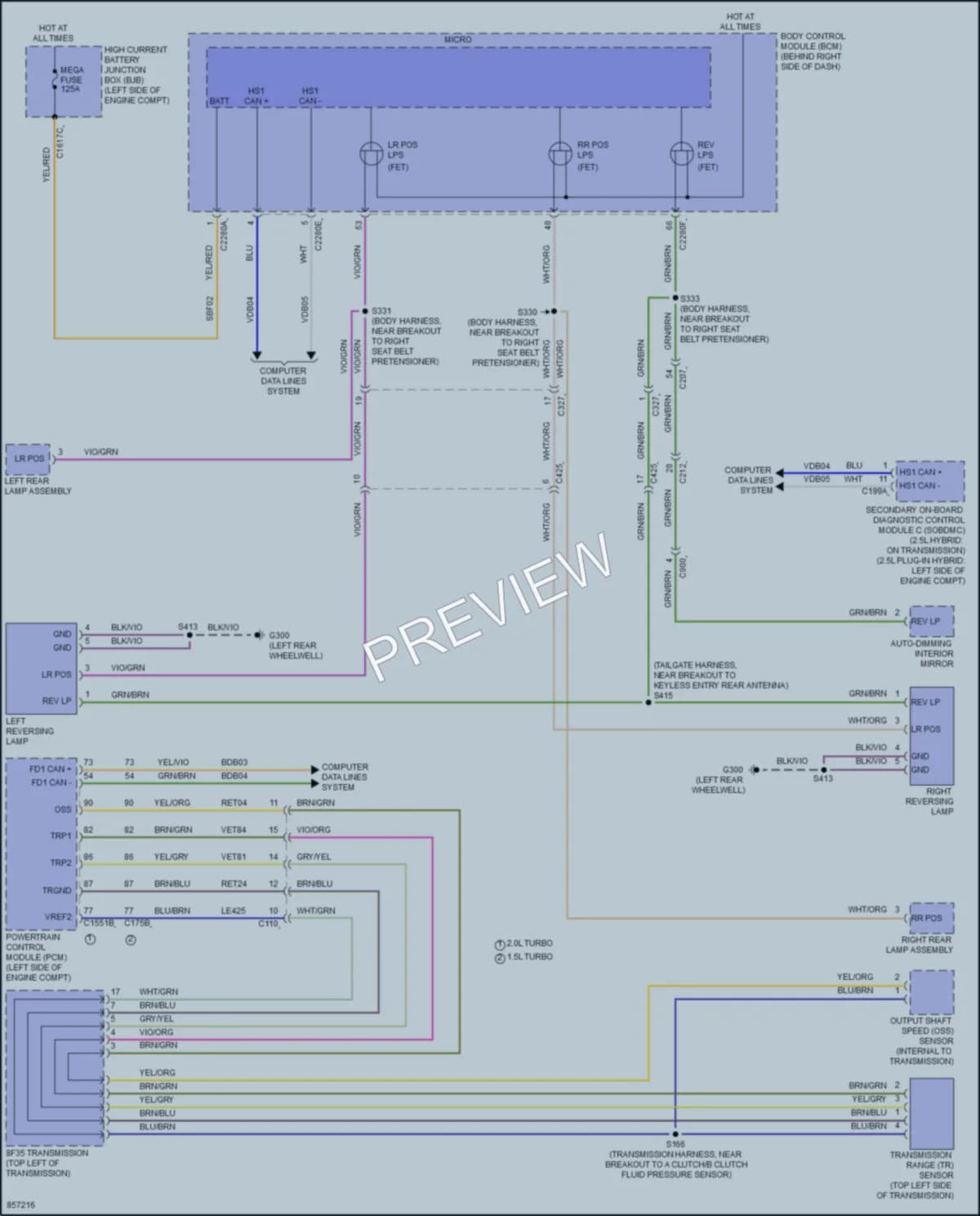 2024 Ford EscapeHybrid Exterior Lights wiring diagram preview