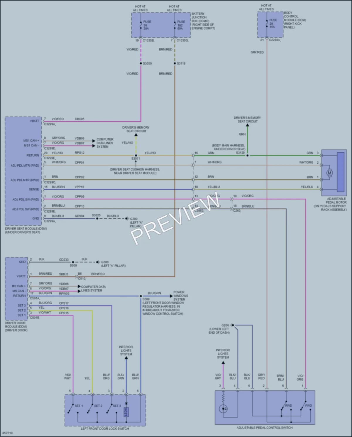 2024 Ford Expedition Memory Systems wiring diagram preview