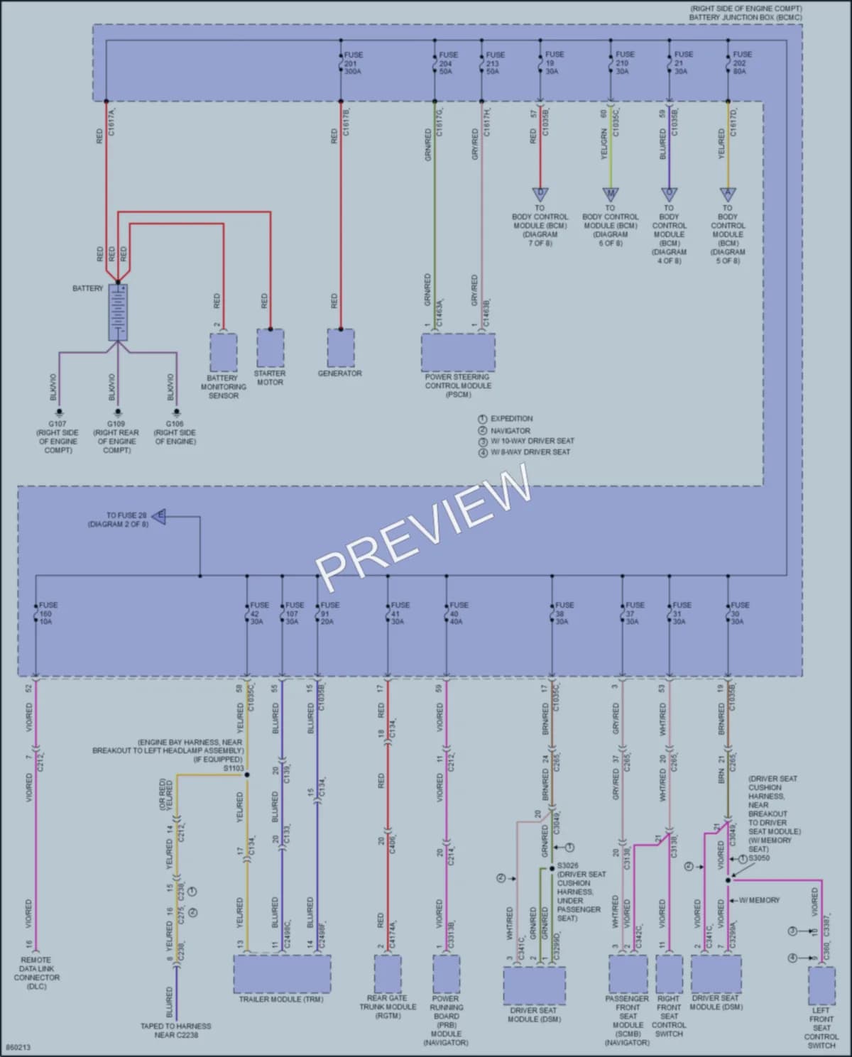 2024 Ford Expedition Power Distribution wiring diagram preview