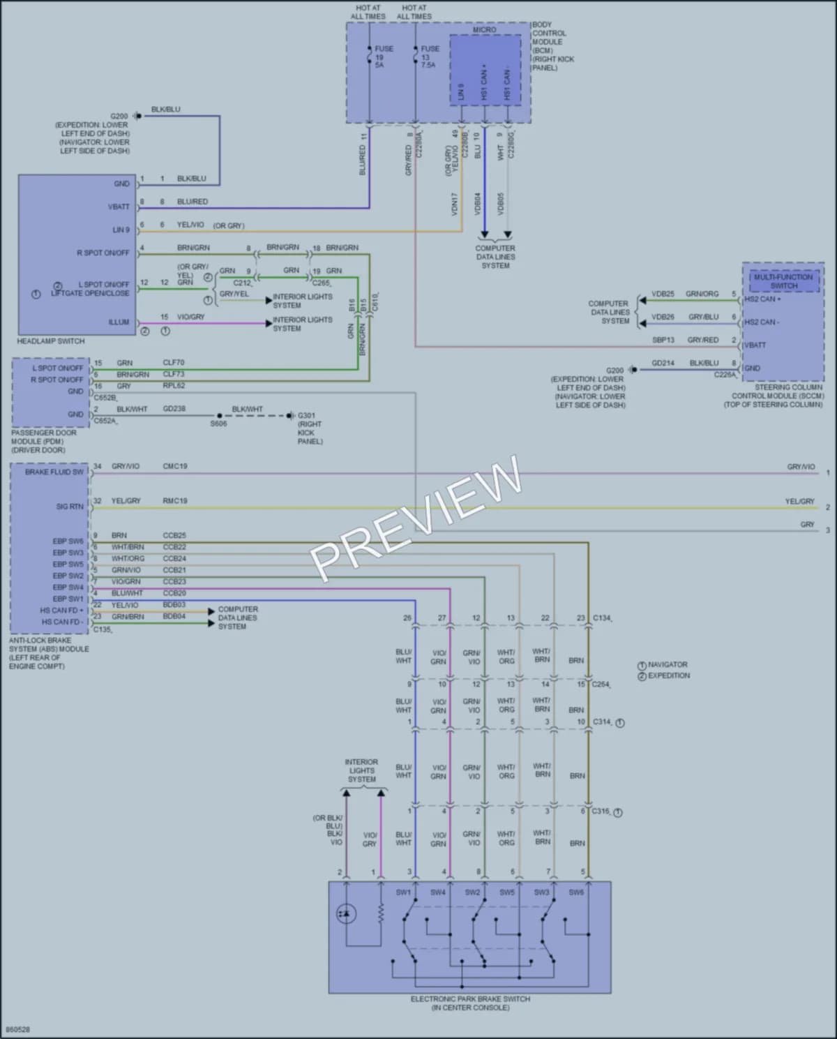 2024 Ford Expedition Warning Systems wiring diagram preview