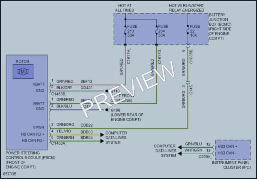 2024 Ford ExpeditionMAX Electronic Power Steering wiring diagram preview