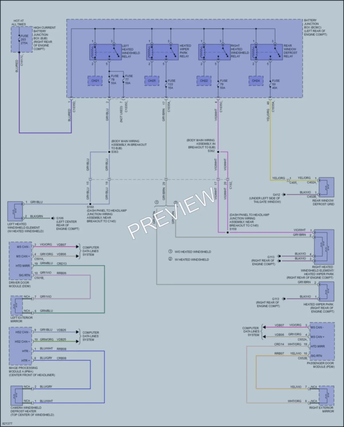 2024 Ford Explorer Defoggers wiring diagram preview