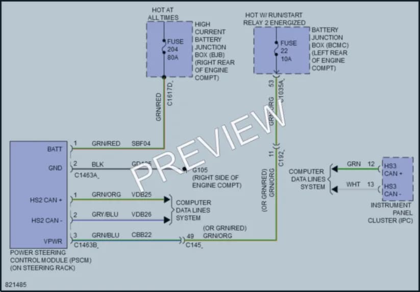 2024 Ford Explorer Electronic Power Steering wiring diagram preview