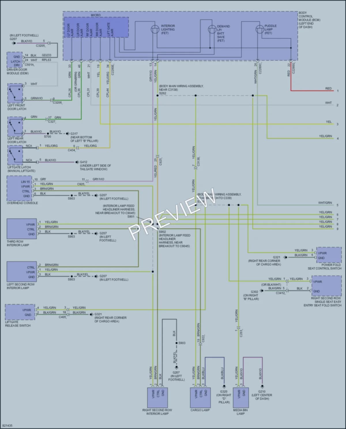 2024 Ford Explorer Interior Lights wiring diagram preview