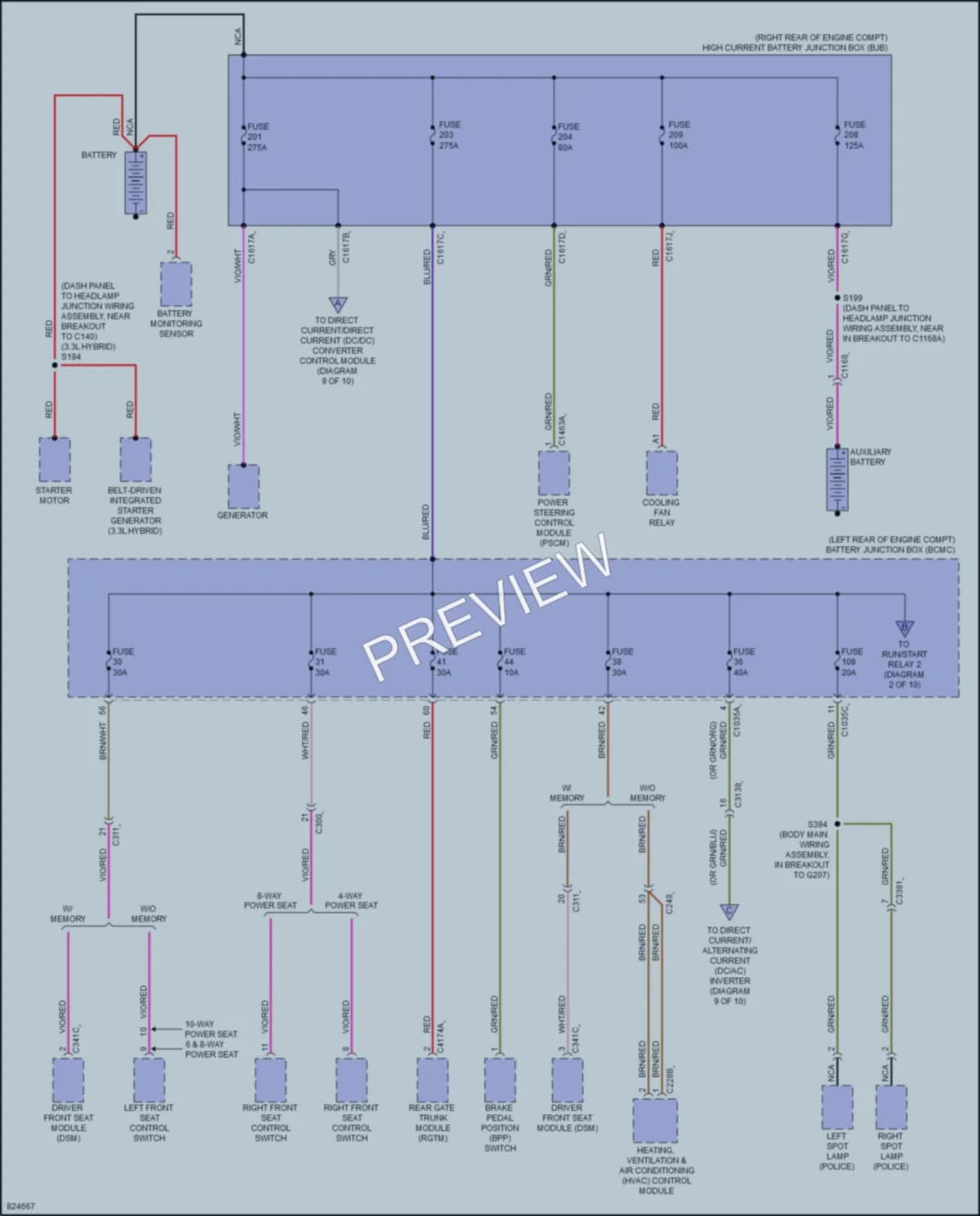 2024 Ford Explorer Power Distribution wiring diagram preview