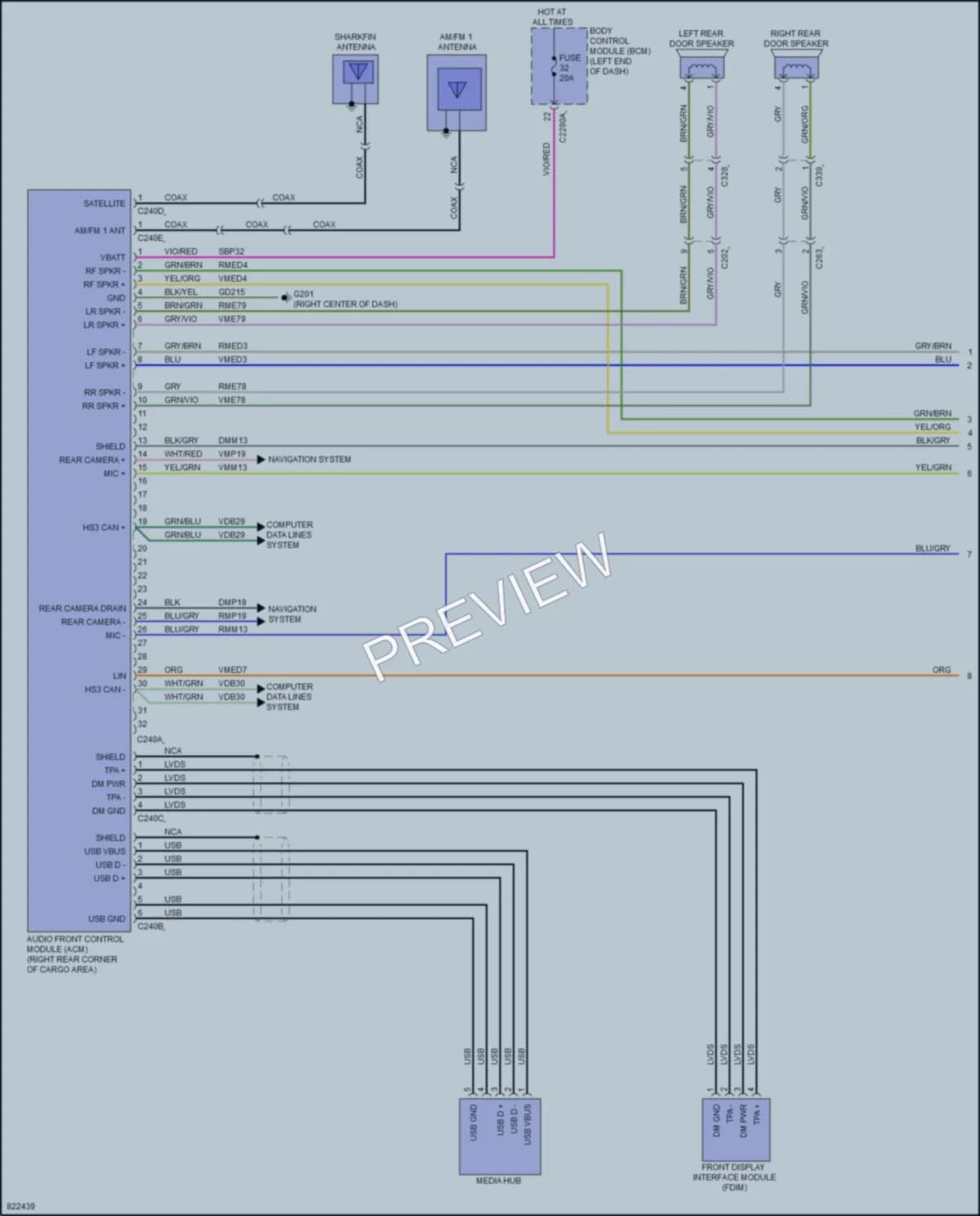 2024 Ford Explorer Radio wiring diagram preview