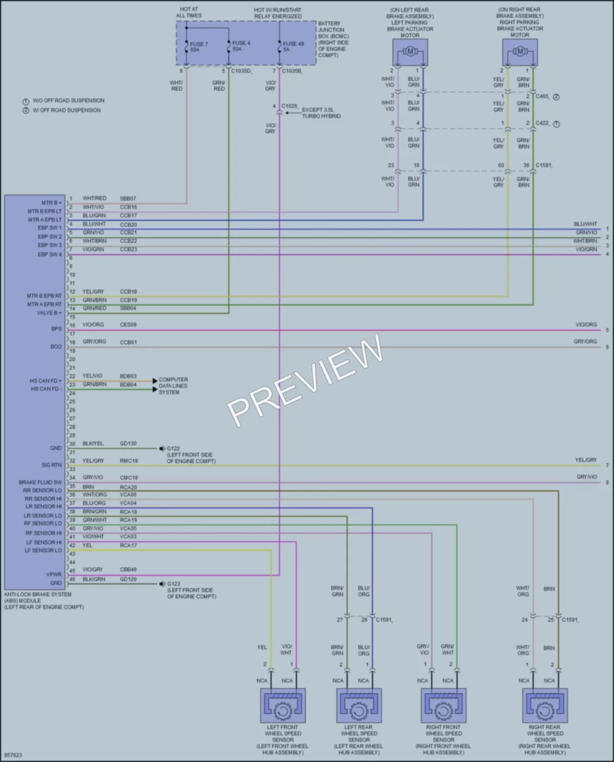 2024 Ford F150 Anti Lock Brakes wiring diagram preview