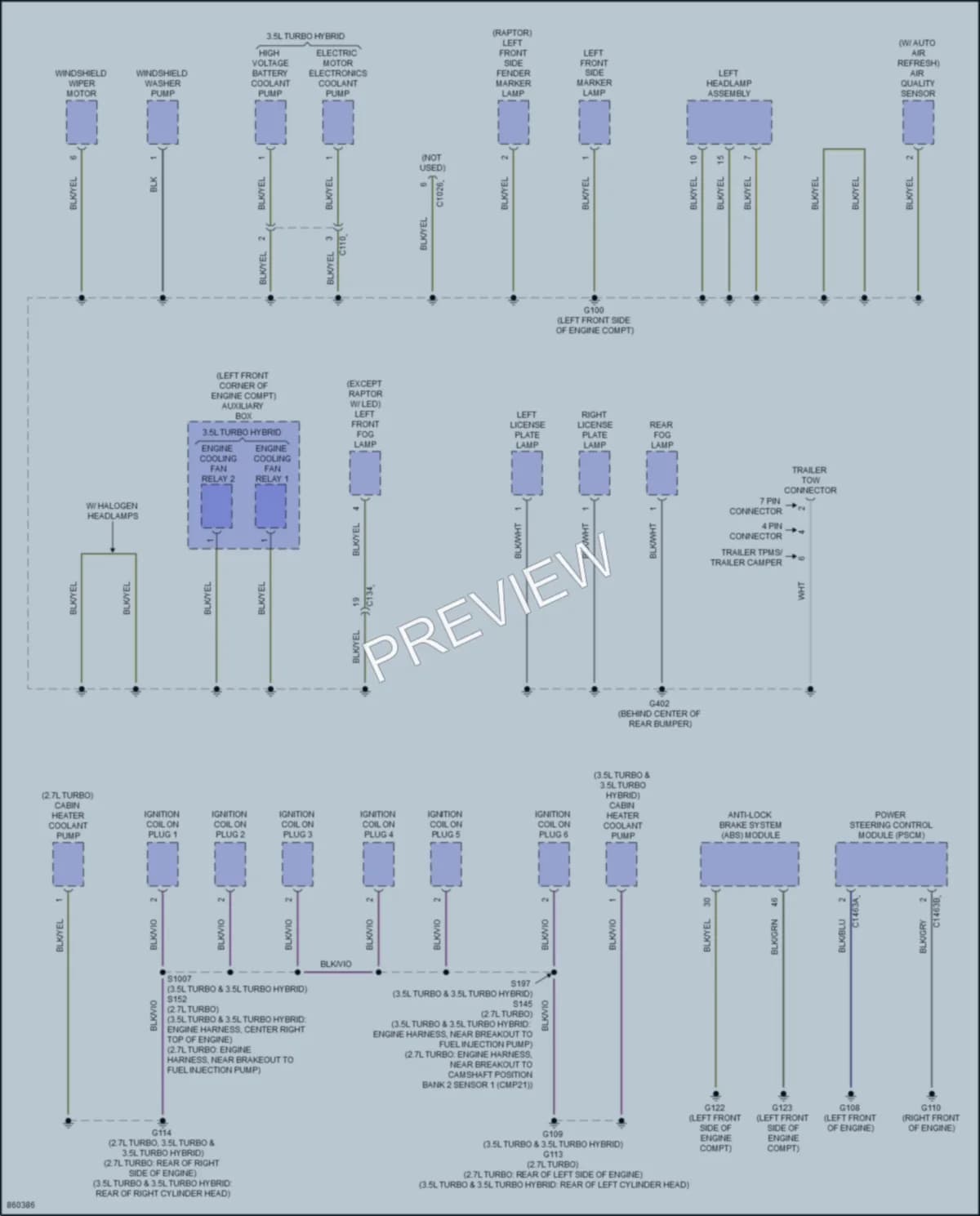 2024 Ford F150 Ground Distribution wiring diagram preview