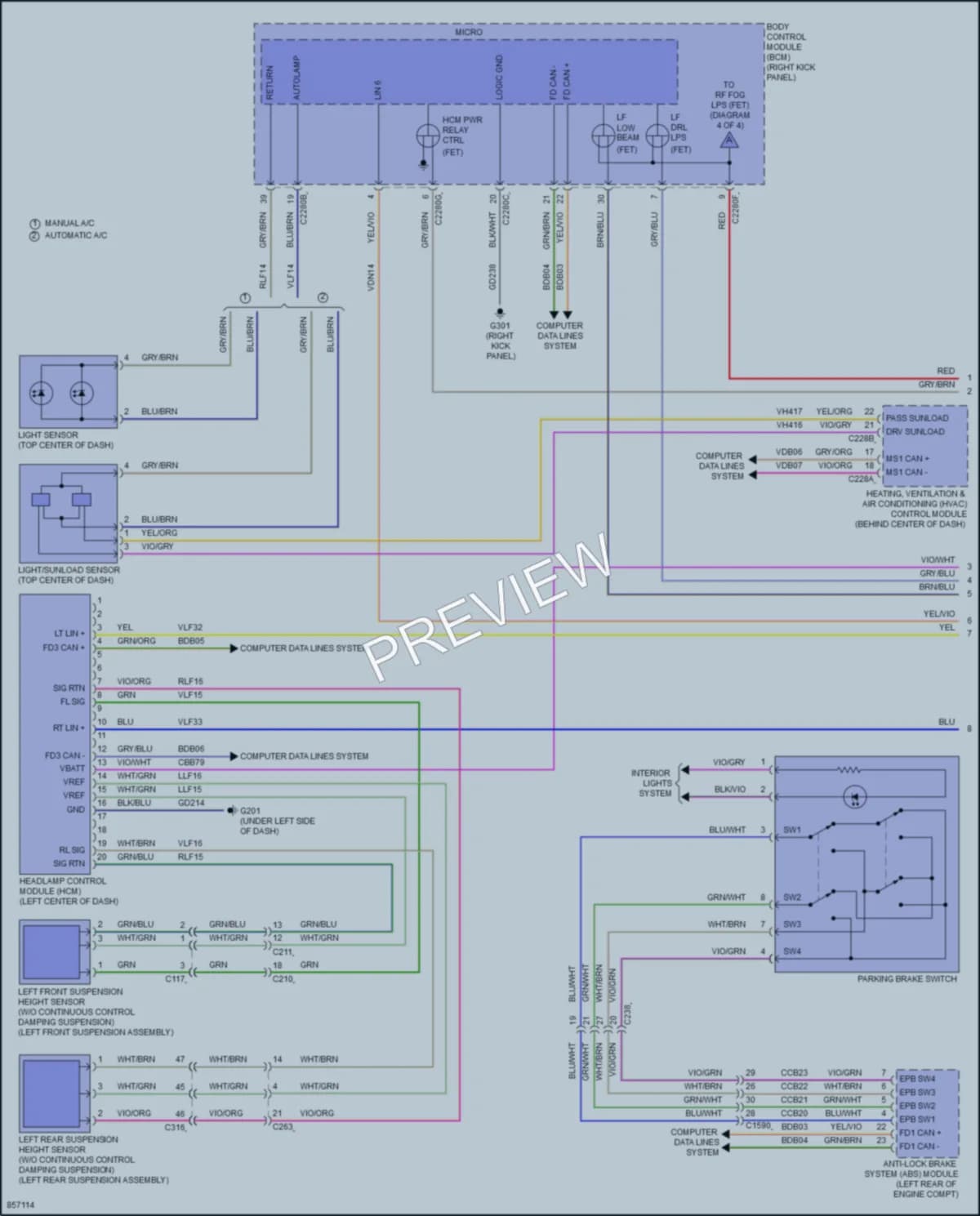 2024 Ford F150 Headlights wiring diagram preview