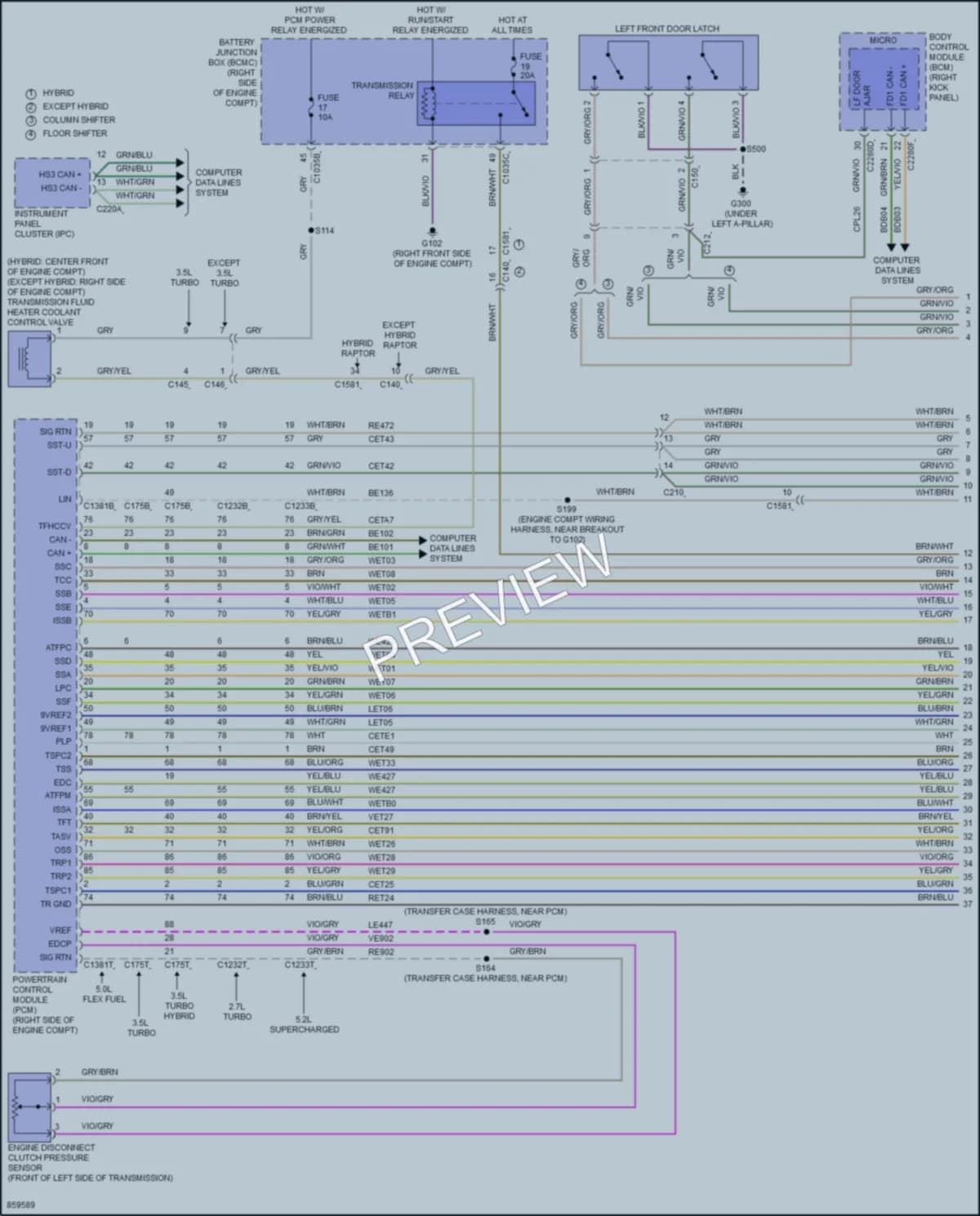 2024 Ford F150 Transmission wiring diagram preview