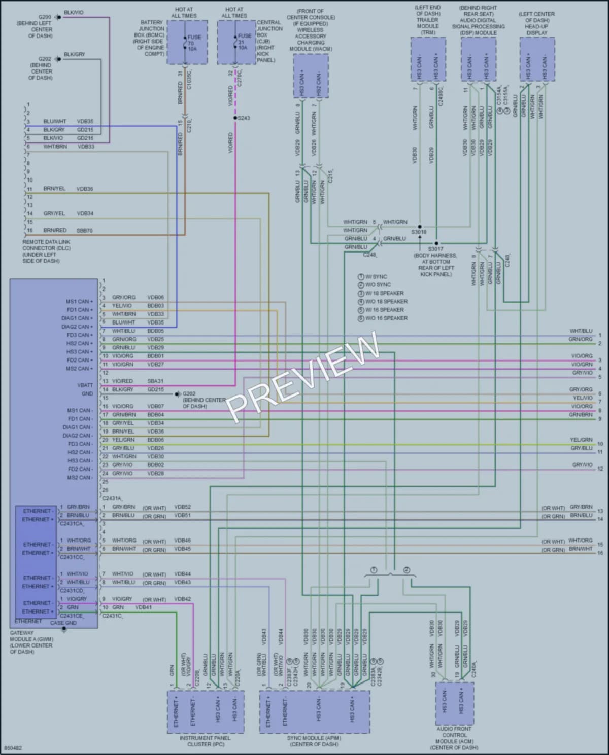 2024 Ford F150Hybrid Computer Data Lines wiring diagram preview