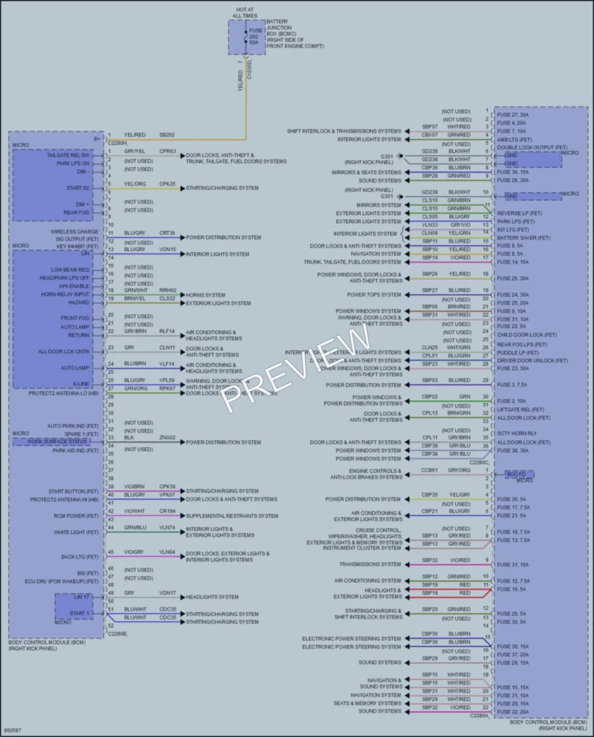 2024 Ford F150Lightning Body Control Modules wiring diagram preview
