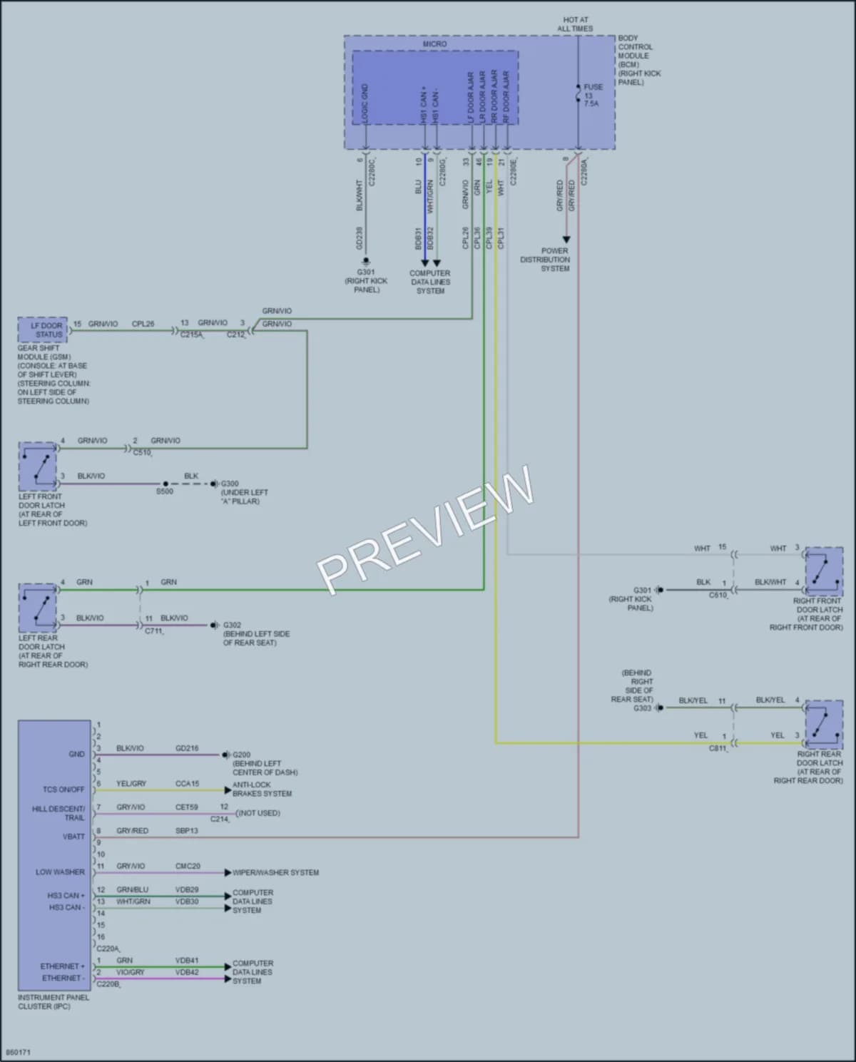 2024 Ford F150Lightning Instrument Cluster wiring diagram preview