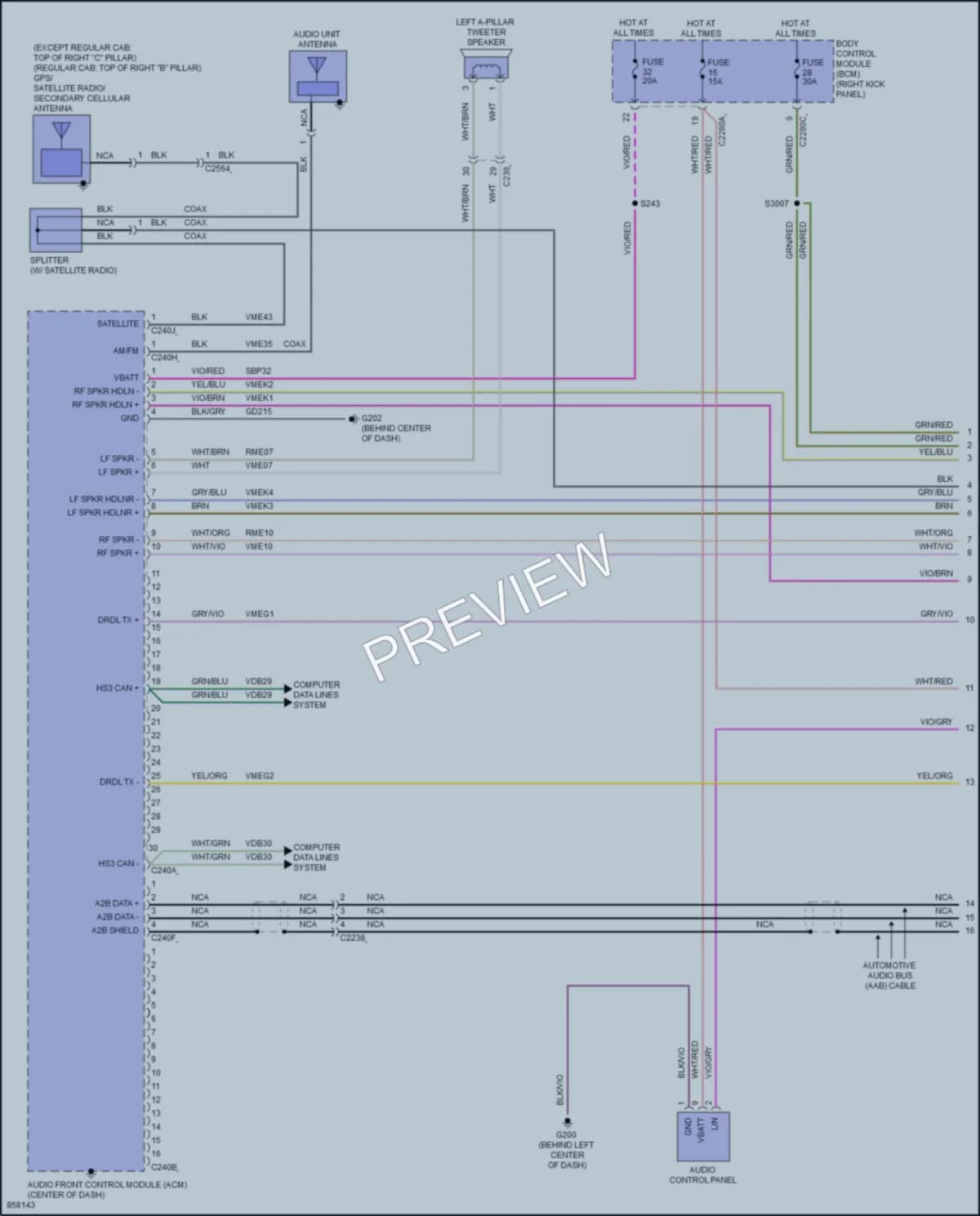 2024 Ford F150Lightning Radio wiring diagram preview