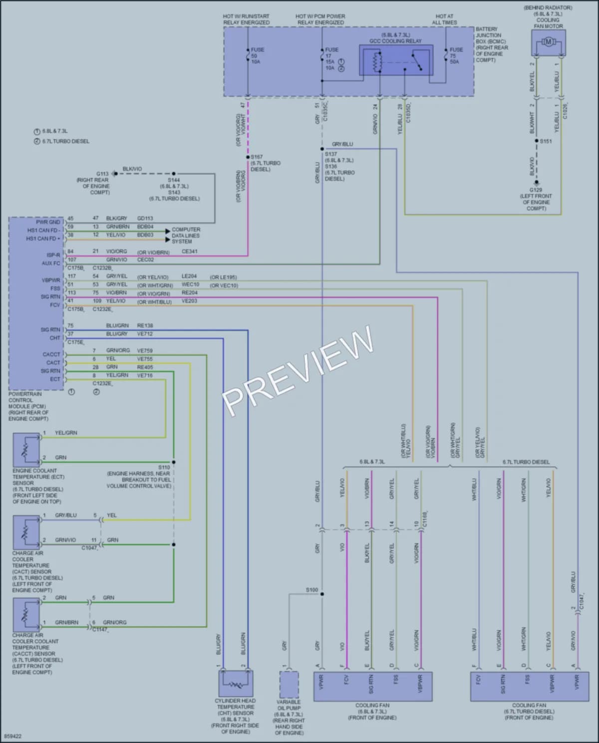 2024 Ford F250SuperDuty Cooling Fan wiring diagram preview