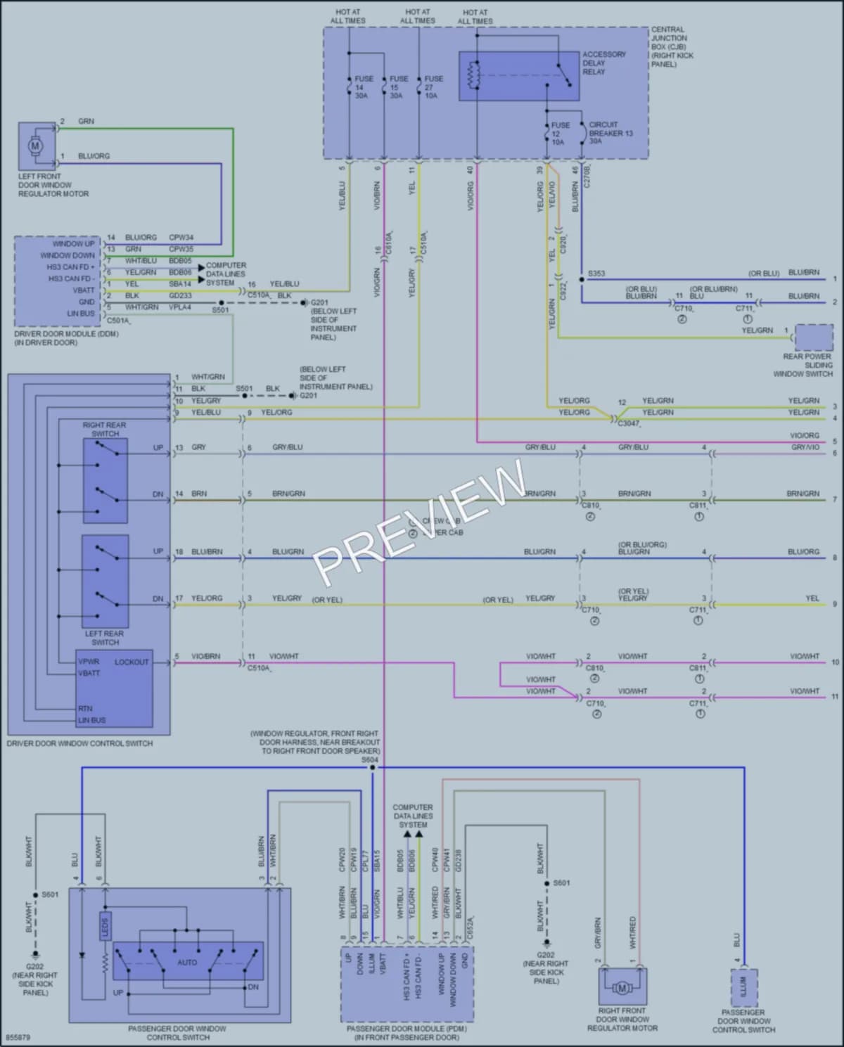 2024 Ford F250SuperDuty Power Windows wiring diagram preview