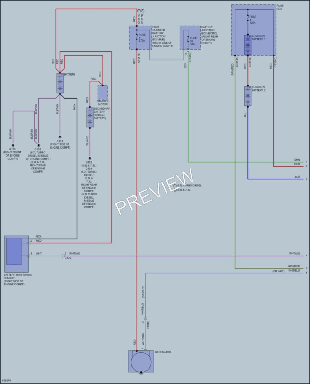 2024 Ford F250SuperDuty Starting Charging wiring diagram preview