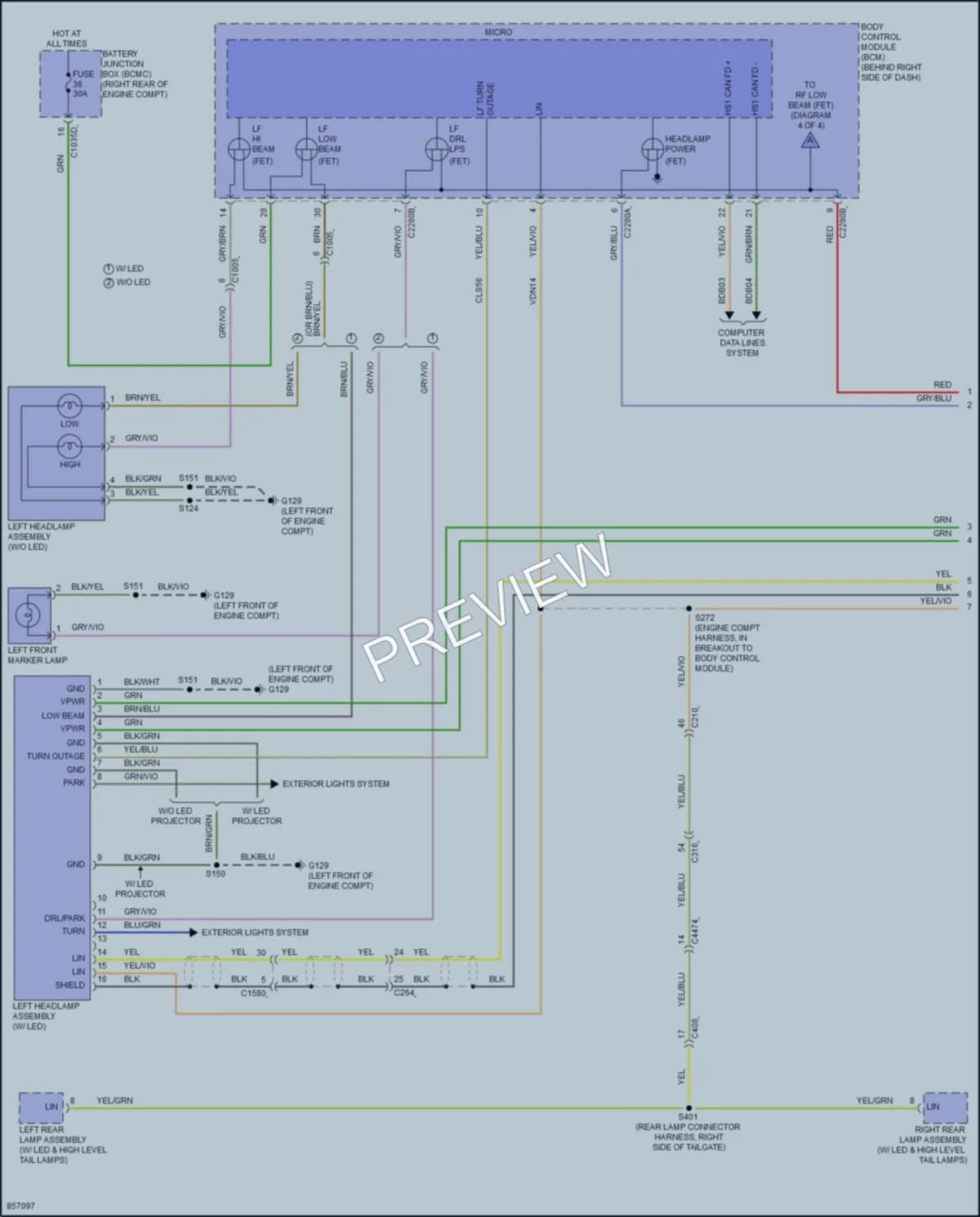 2024 Ford F350SuperDuty Headlights wiring diagram preview