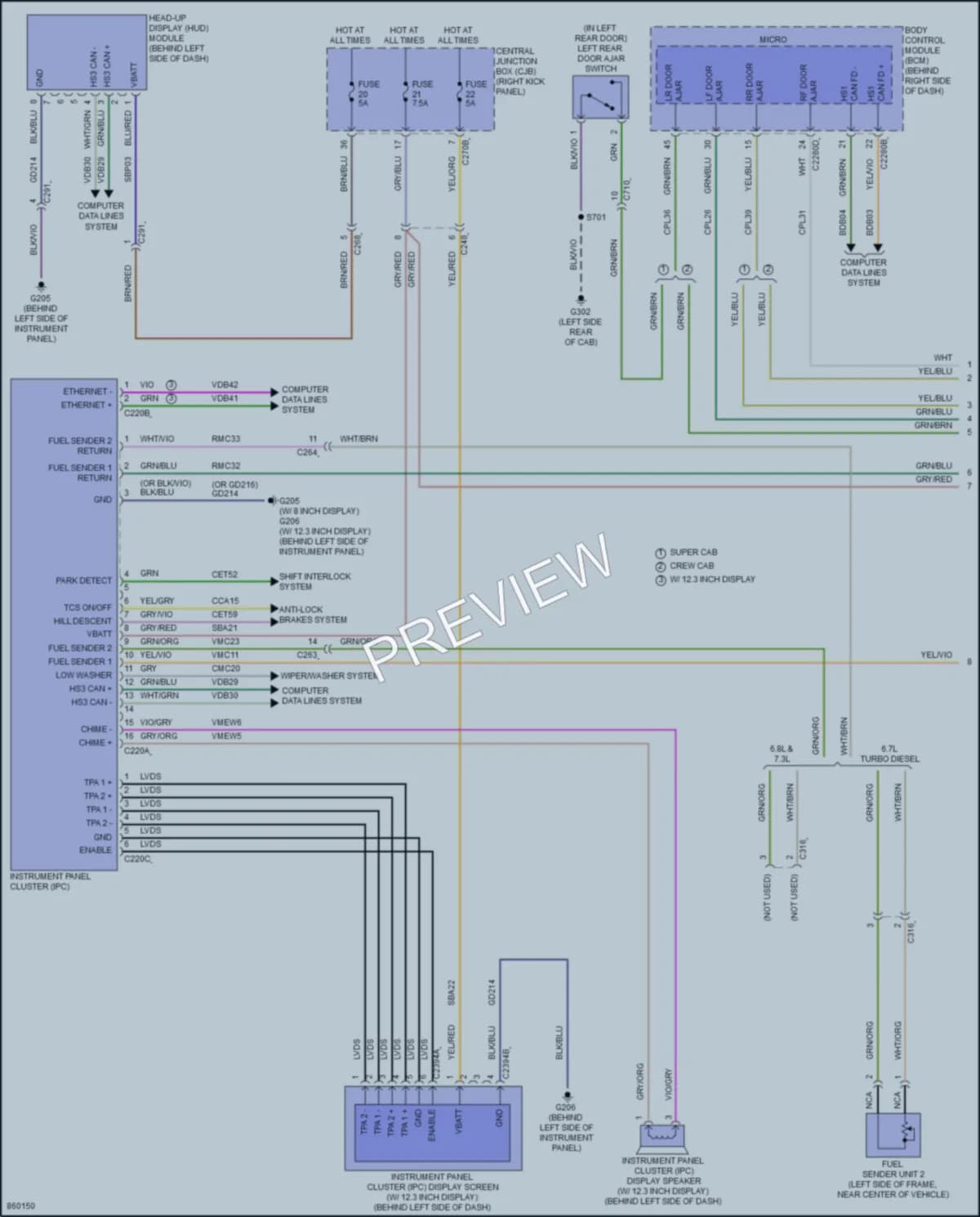 2024 Ford F350SuperDuty Instrument Cluster wiring diagram preview