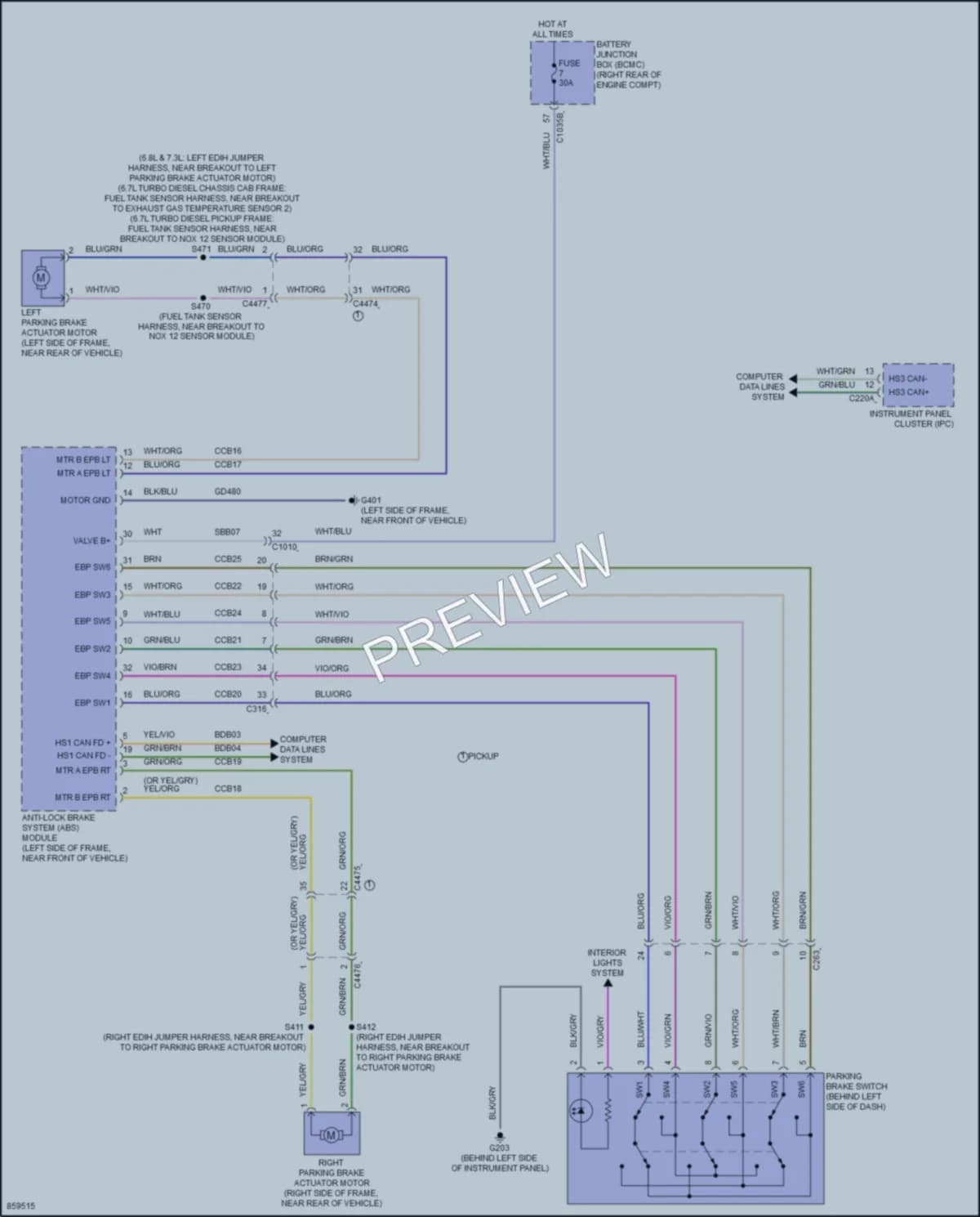 2024 Ford F350SuperDuty Shift Interlock wiring diagram preview