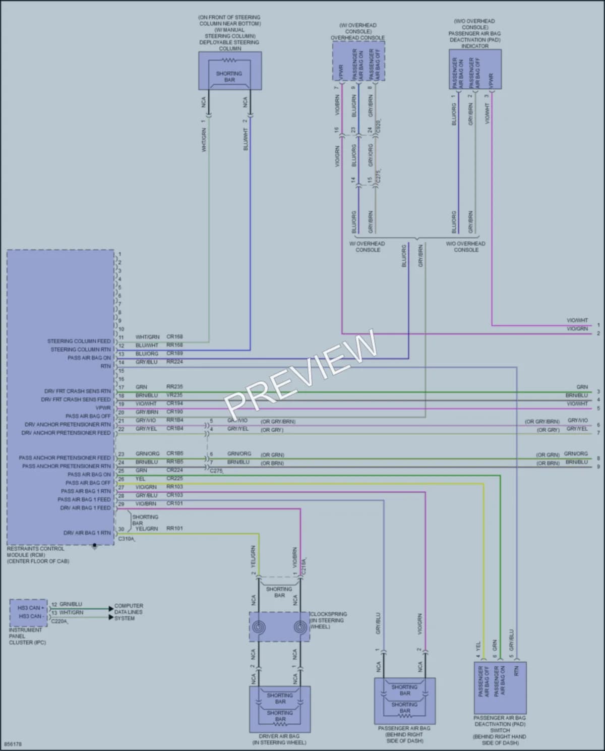 2024 Ford F350SuperDuty Supplemental Restraints wiring diagram preview