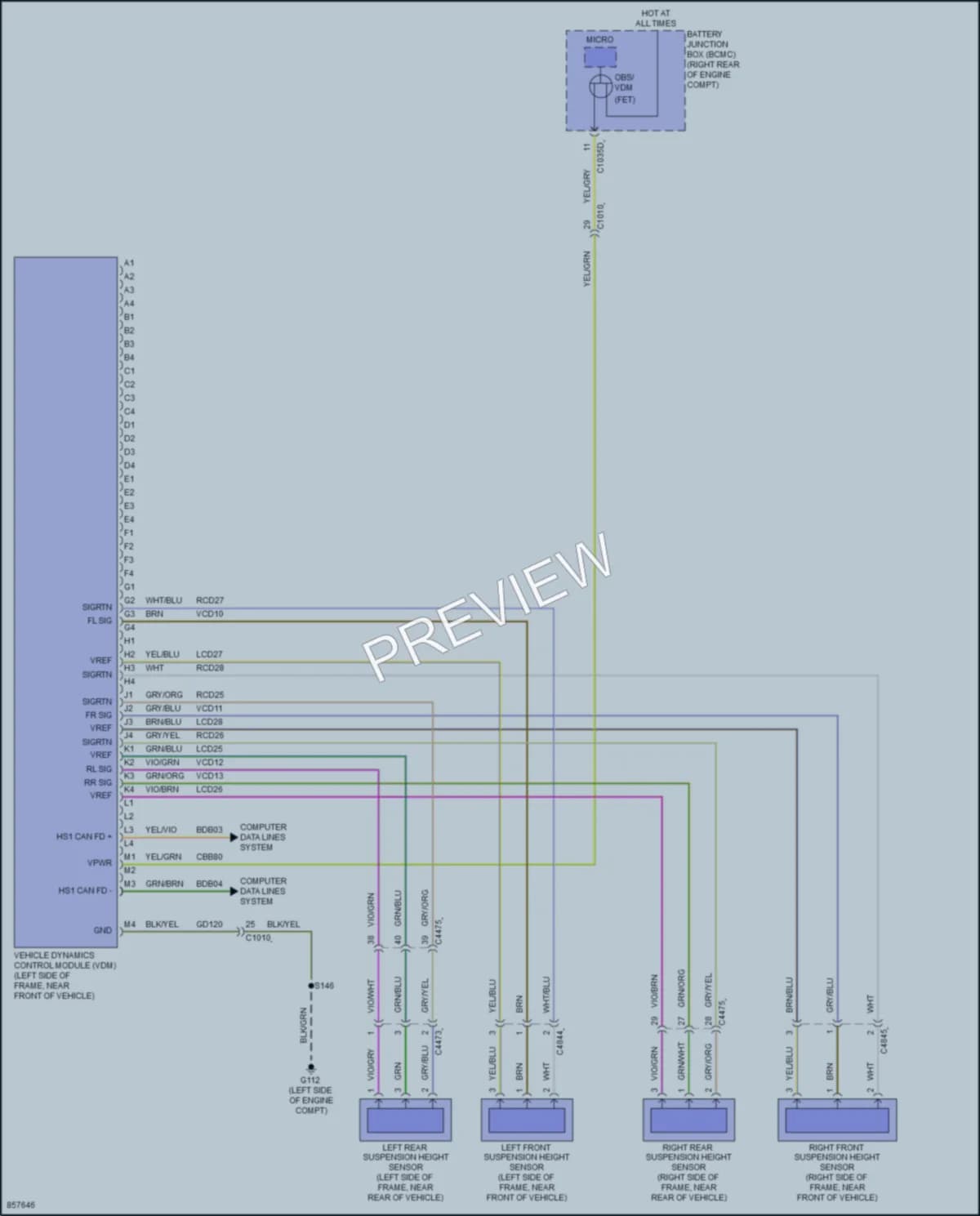 2024 Ford F450SuperDuty Electronic Suspension wiring diagram preview